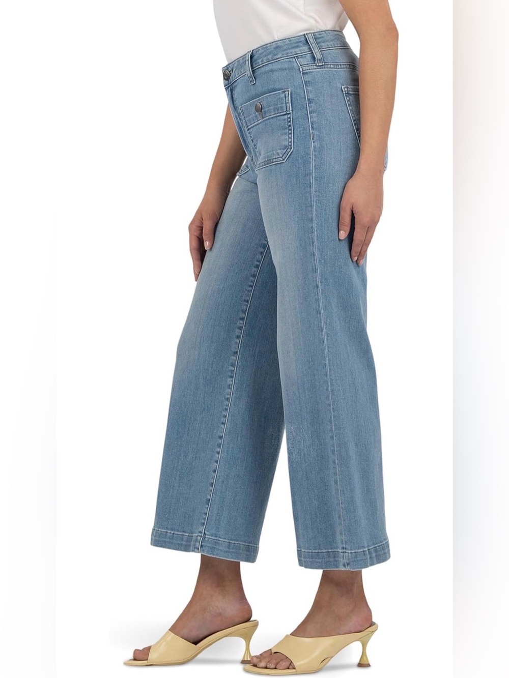 NWT KUT from the Kloth Meg High-Rise Fab Ab Wide Leg Double Front Pockets Jeans - Picture 2 of 14